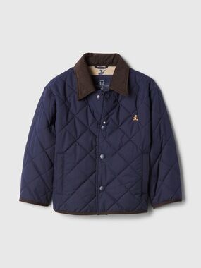 Gap Baby Navy Recycled Quilted Field Jacket 4 Year Corduroy Collar Barn Coat
